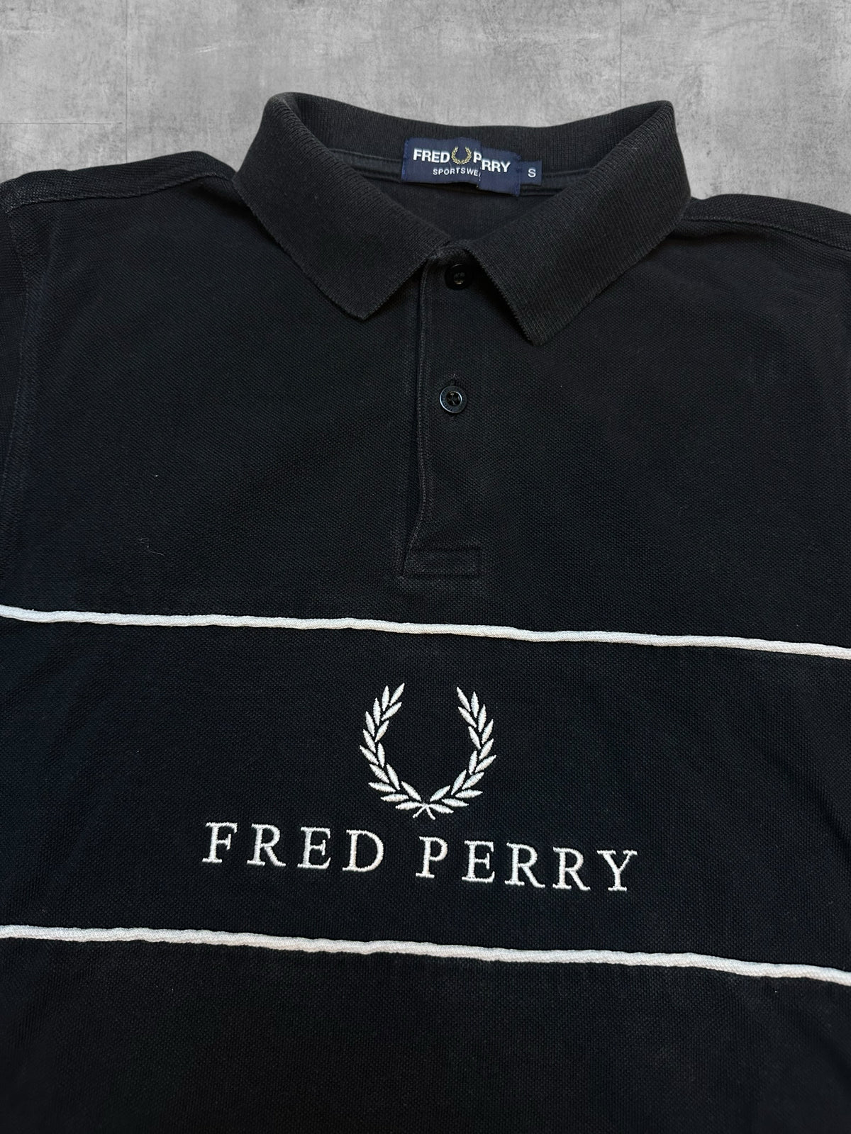 Fred Perry Polo Shirt Schwarz Weiß S