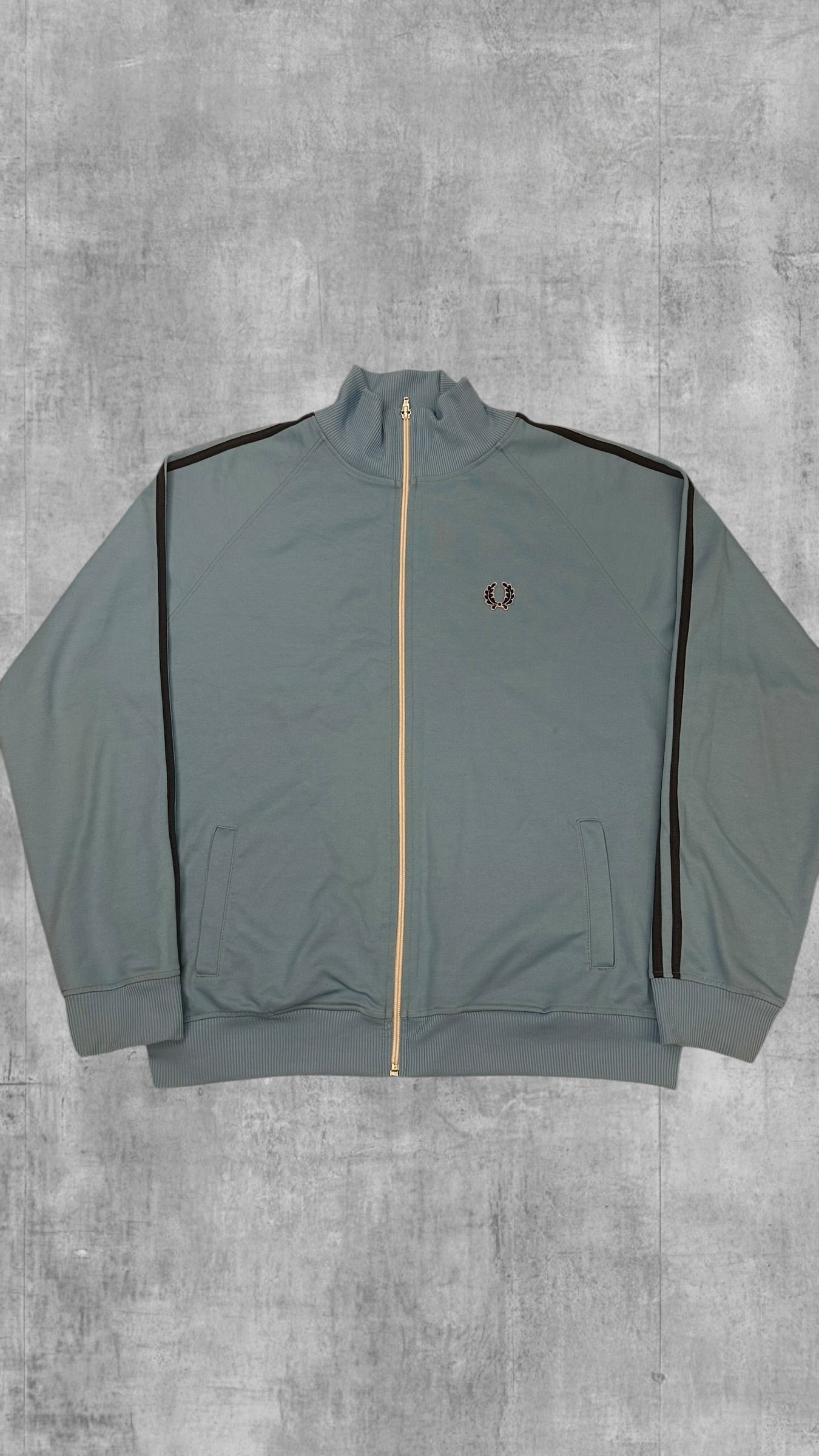 Fred Perry Vintage Trainingsjacke Taped Hellblau XL