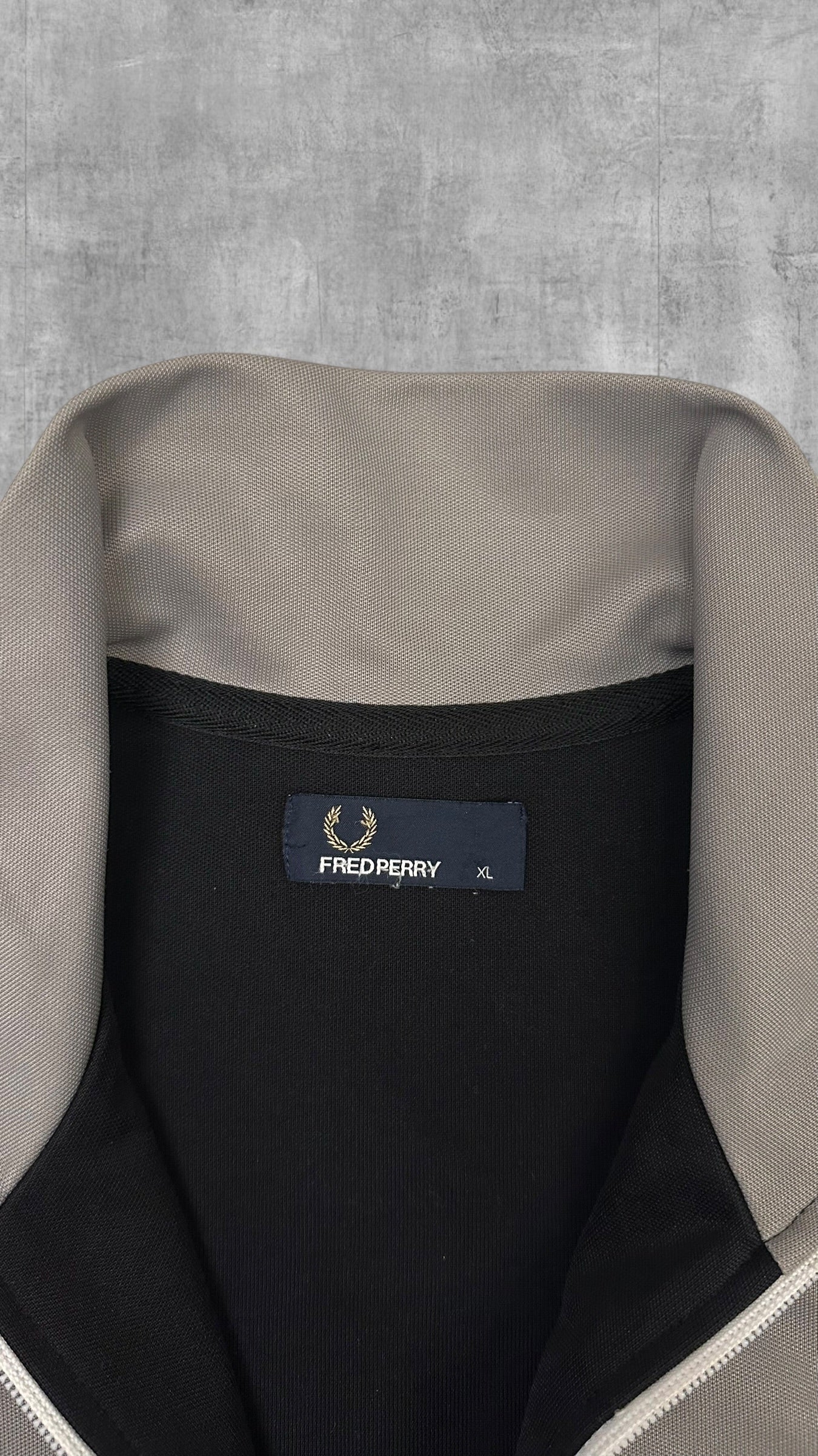 Fred Perry Vintage Trainingsjacke Schwarz Grau Blau XL