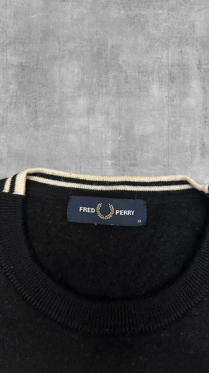 Fred Perry Sweatshirt Schwarz Marino Wolle XL