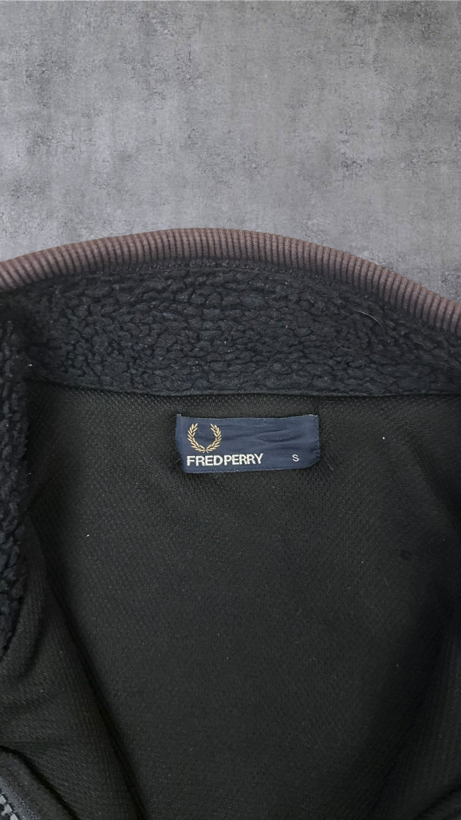 Fred Perry Teddy Jacke Winterjacke Schwarz M