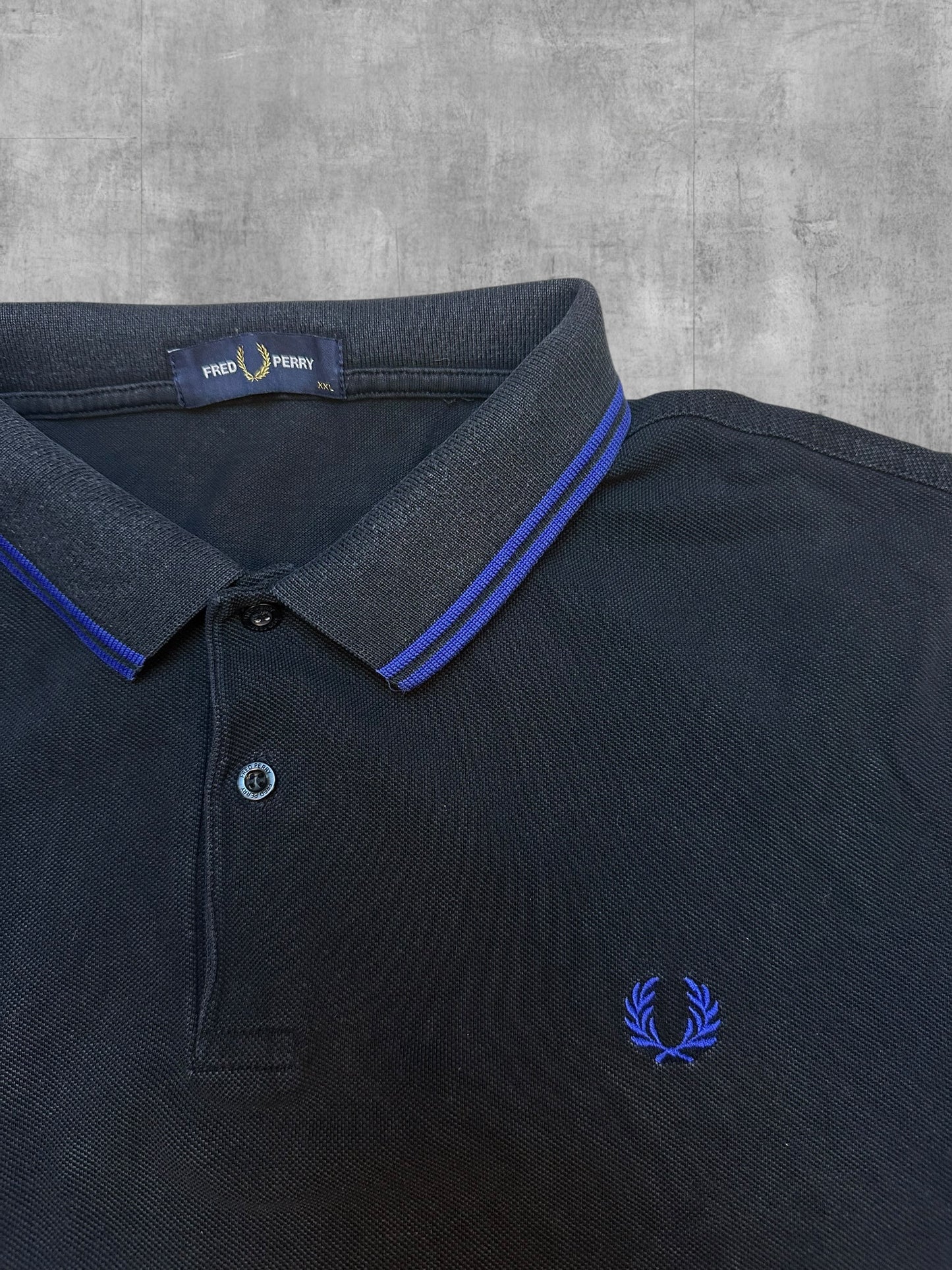 Fred Perry Polo Shirt Schwarz Blau XXL