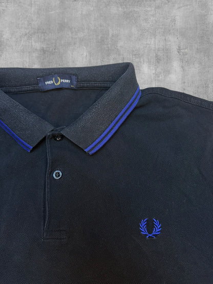 Fred Perry Polo Shirt Schwarz Blau XXL