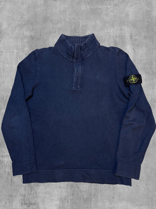 Stone Island Quarter Zip Pullover Navy Blau S - M