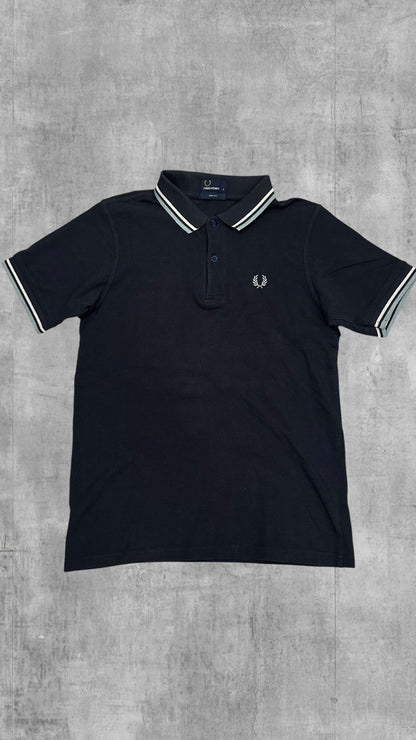 Fred Perry Polo Shirt Schwarzblau Weiß S Slim Fit