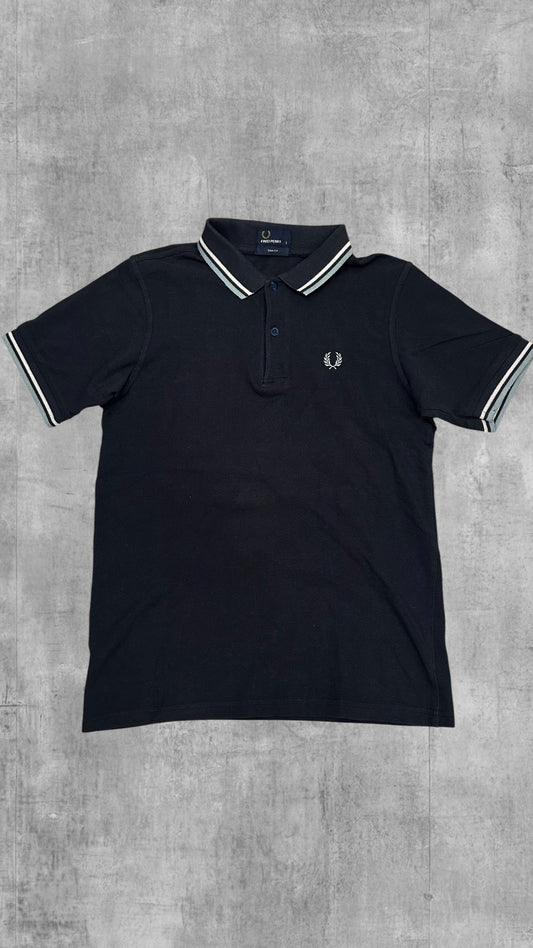 Fred Perry Polo Shirt Schwarzblau Weiß S Slim Fit