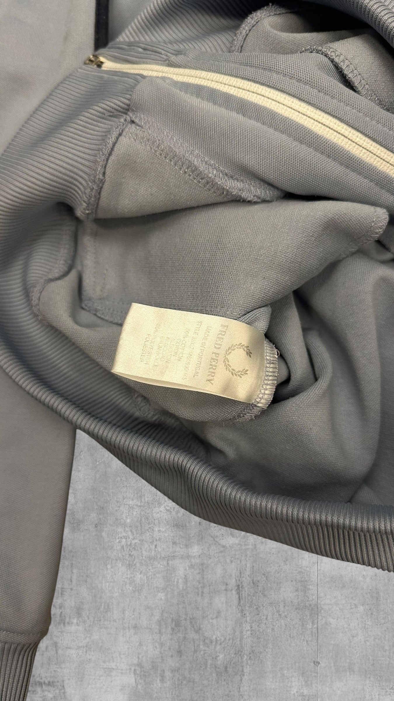 Fred Perry Vintage Trainingsjacke Taped Babyblau M