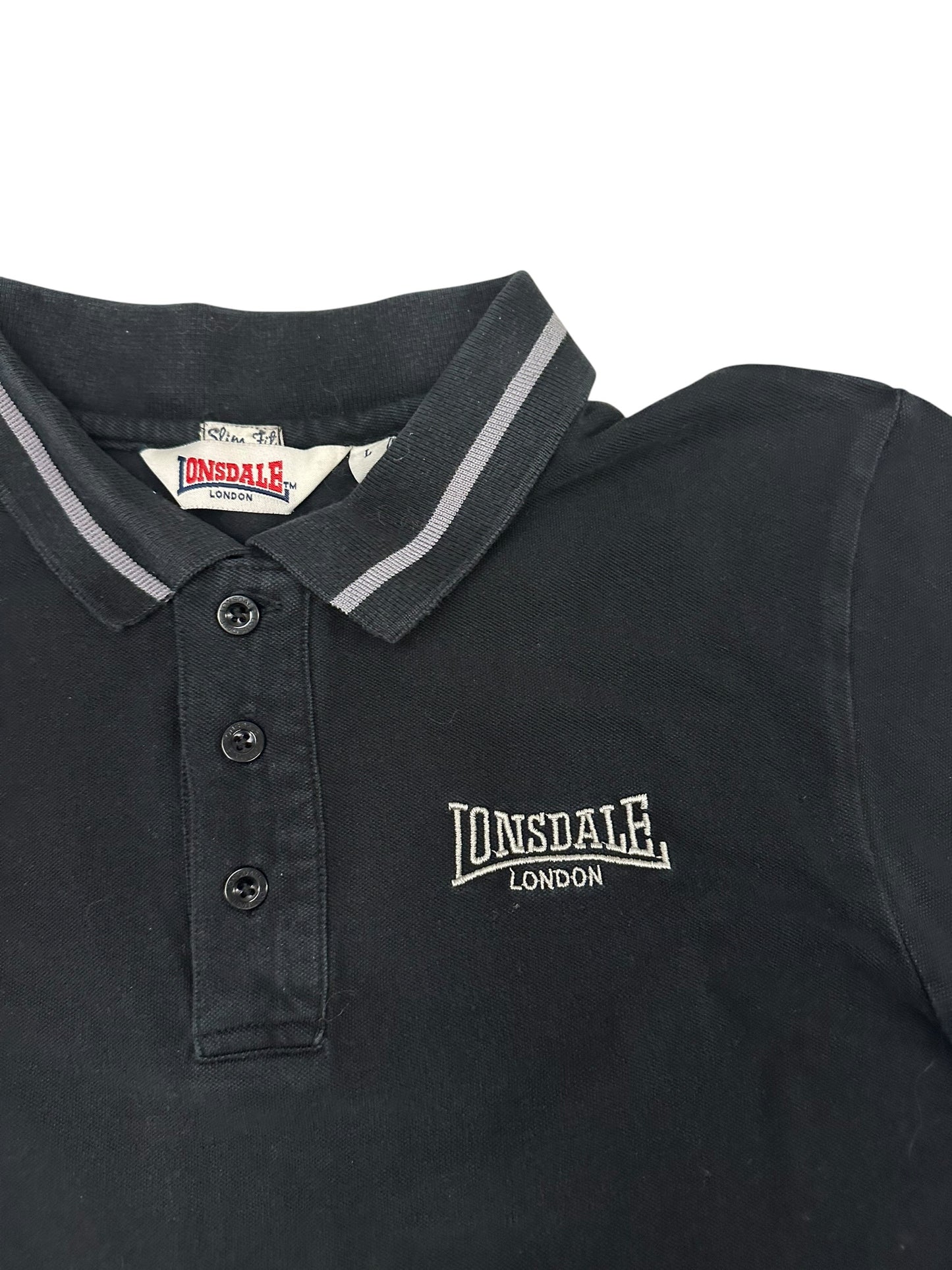 Lonsdale London Polo Shirt Schwarz L Slim Fit