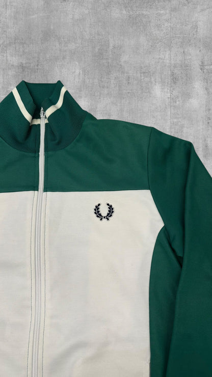 Fred Perry Vintage Trainingsjacke Grün Weiß M