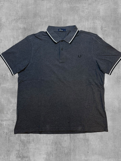 Fred Perry Polo Shirt Grau Schwarz Weiß XXL