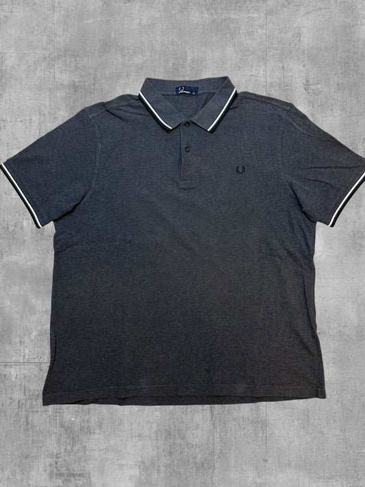 Fred Perry Polo Shirt Grau Schwarz Weiß XXL