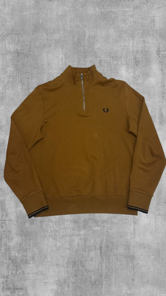 Fred Perry Half zip Pullover Sweater Ocker M