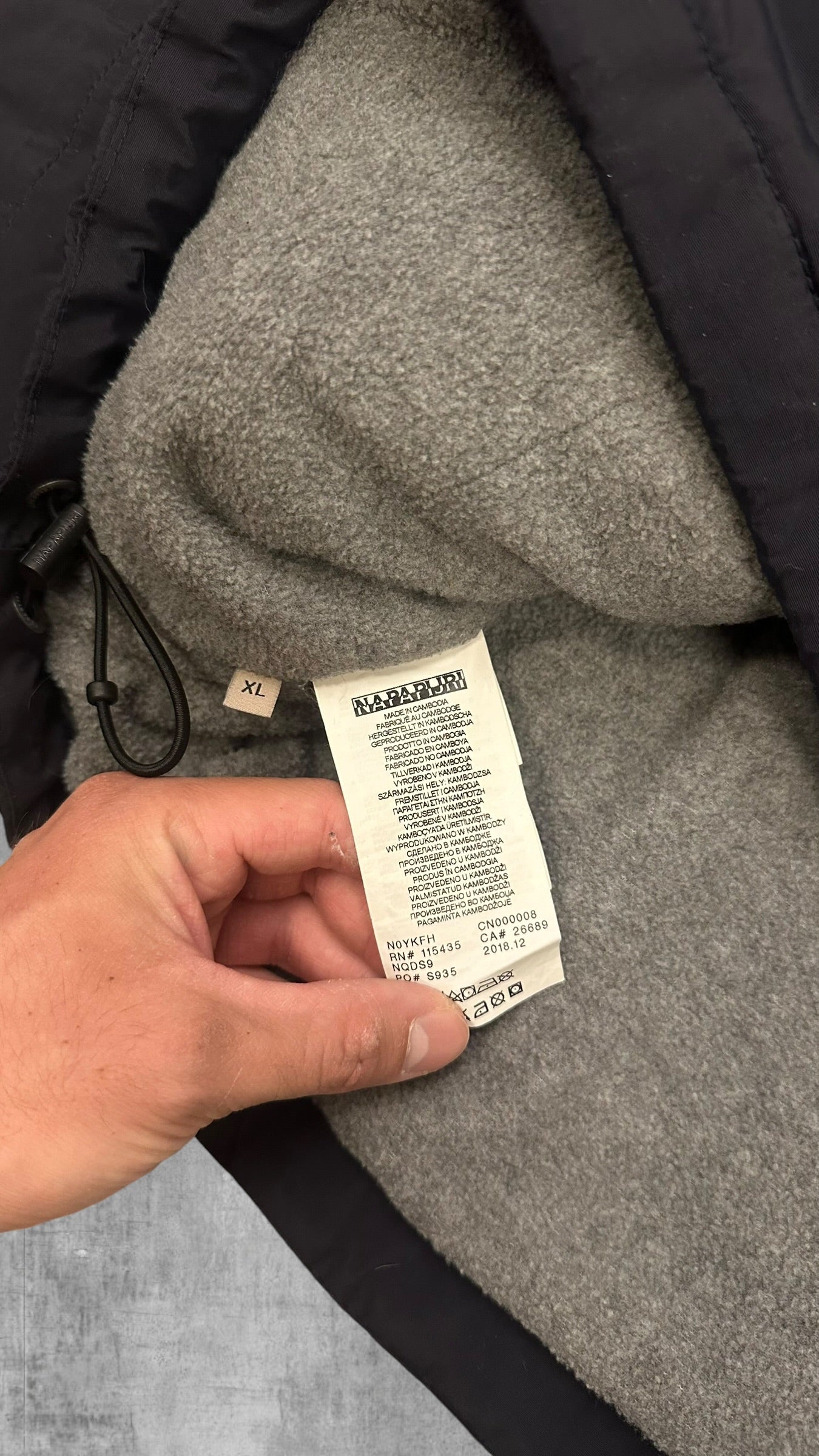 Napapijri Windbreaker gefüttert Regenjacke Navy Blau XL