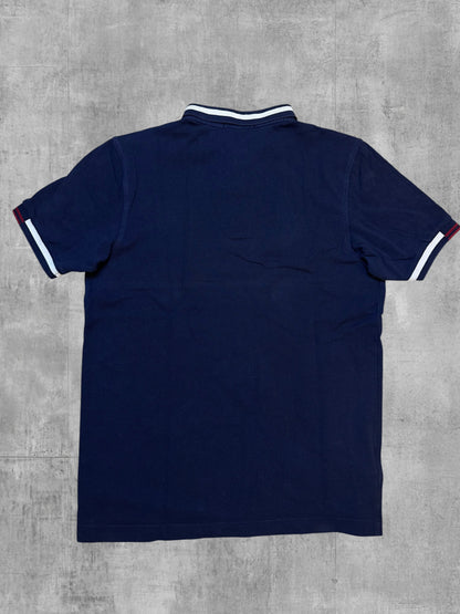Fred Perry Polo Shirt Navy Blau Weinrot Weiß M