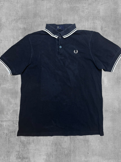 Fred Perry Polo Shirt Schwarz Weiß L Slim Fit