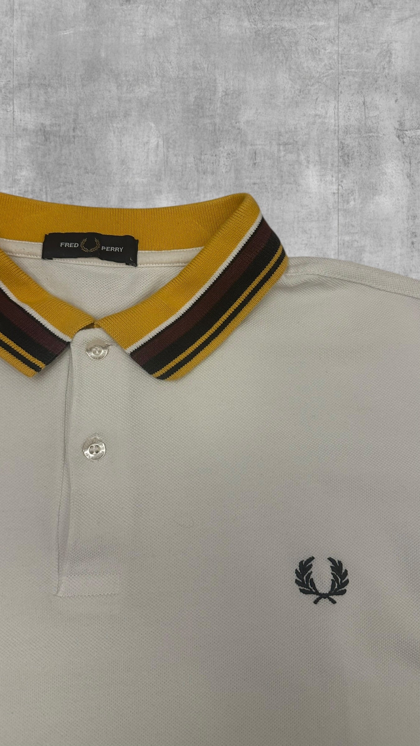 Fred Perry Sweatshirt Weiß Schwarz Gold