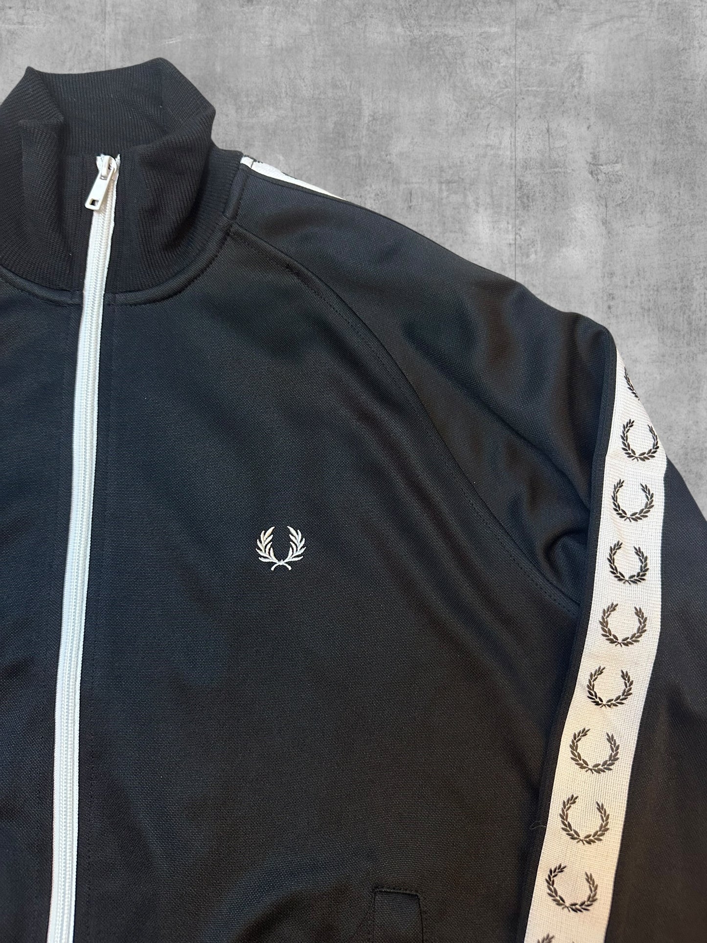 Fred Perry Trainingsjacke Taped Schwarzblau Weiß S