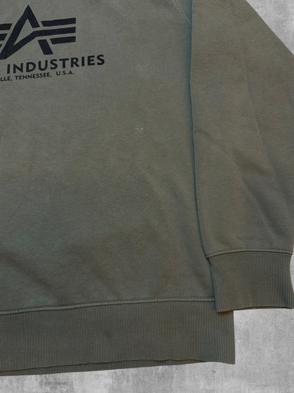 Alpha Industries Sweatshirt Khaki Schwarz L