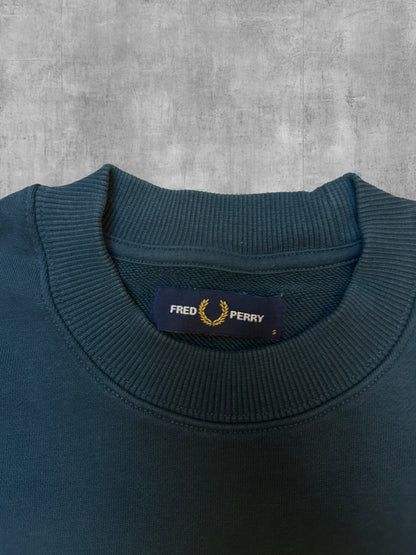 Fred Perry Sweatshirt Sweater Pullover Hoodie Türkisgrün S