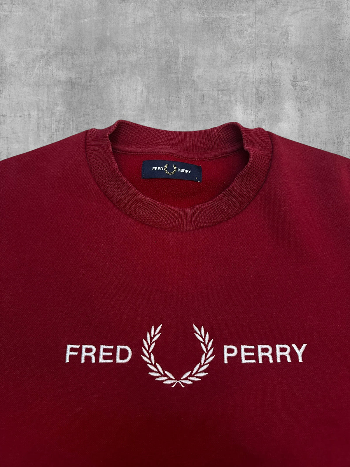 Fred Perry Sweatshirt Rot Weiß S