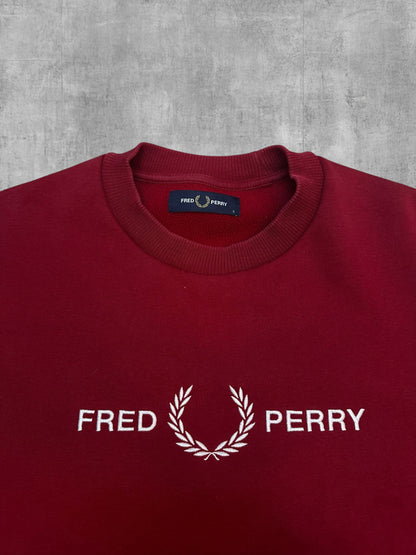 Fred Perry Sweatshirt Rot Weiß S