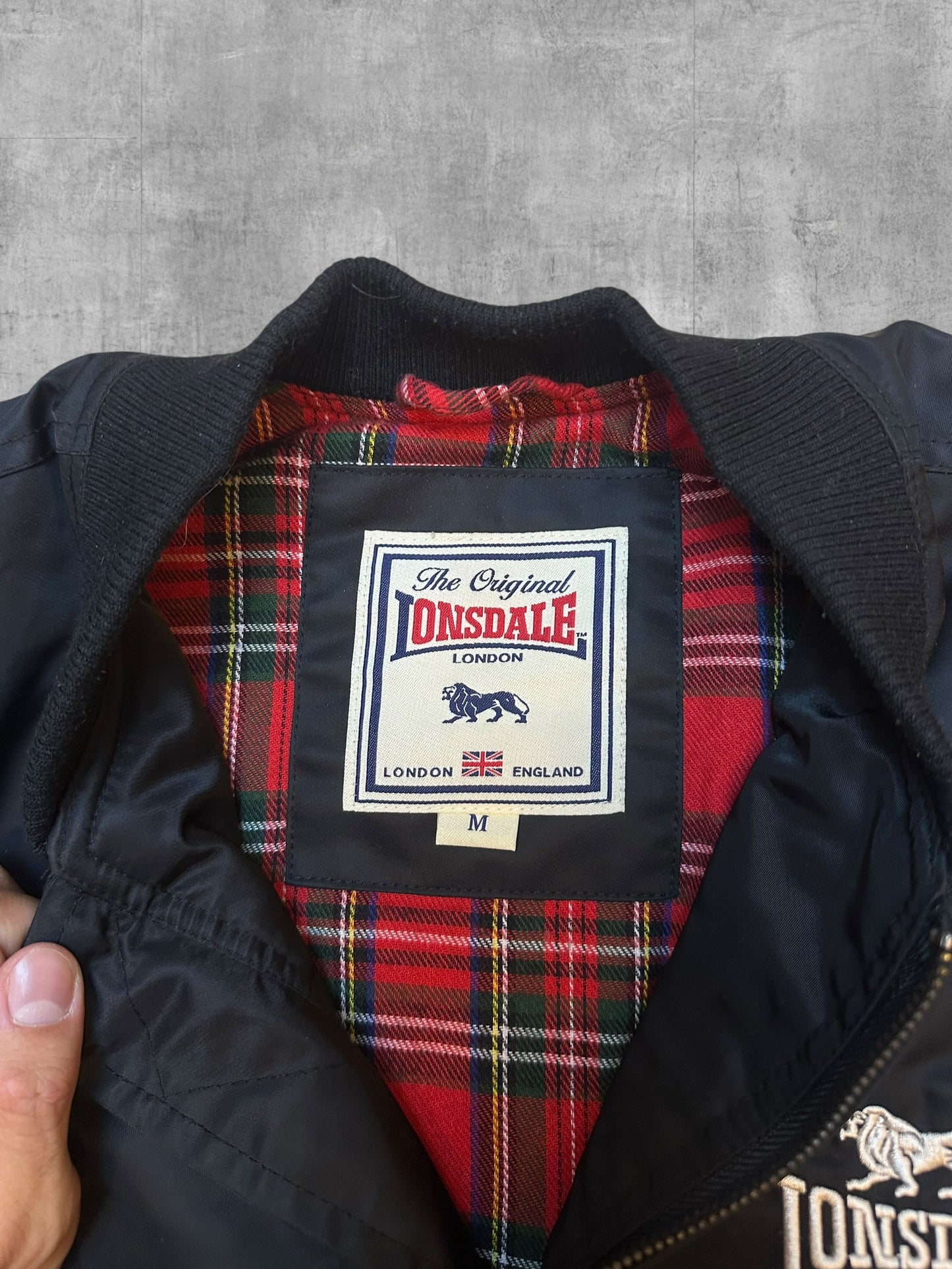 Lonsdale London Bomber Harrington Jacke Schwarz M