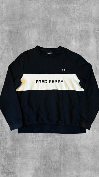Fred Perry Sweatshirt Schwarz Weiß XL