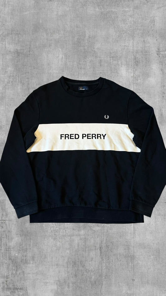 Fred Perry Sweatshirt Schwarz Weiß XL