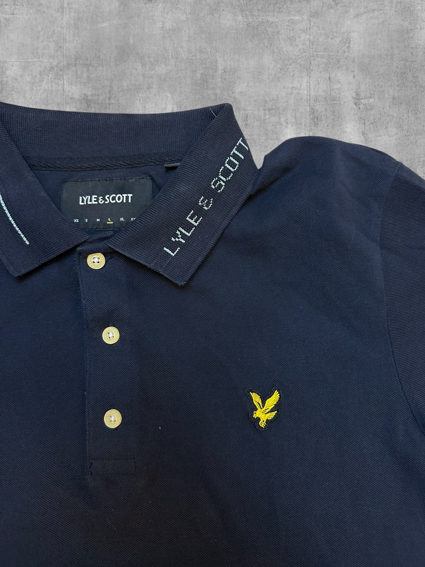 Lyle & Scott Polo Shirt Navy Blau L Logo Kragen