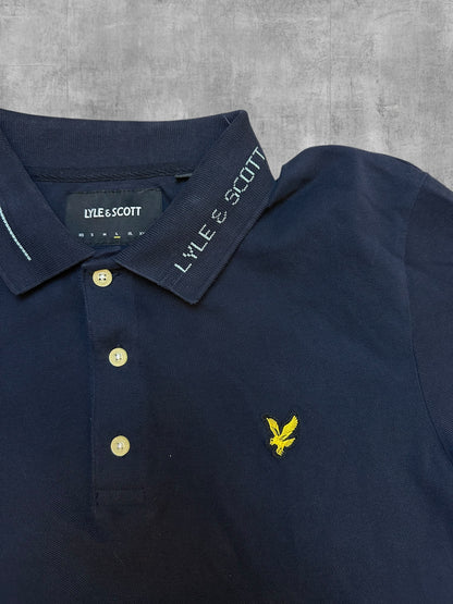 Lyle & Scott Polo Shirt Navy Blau L Logo Kragen
