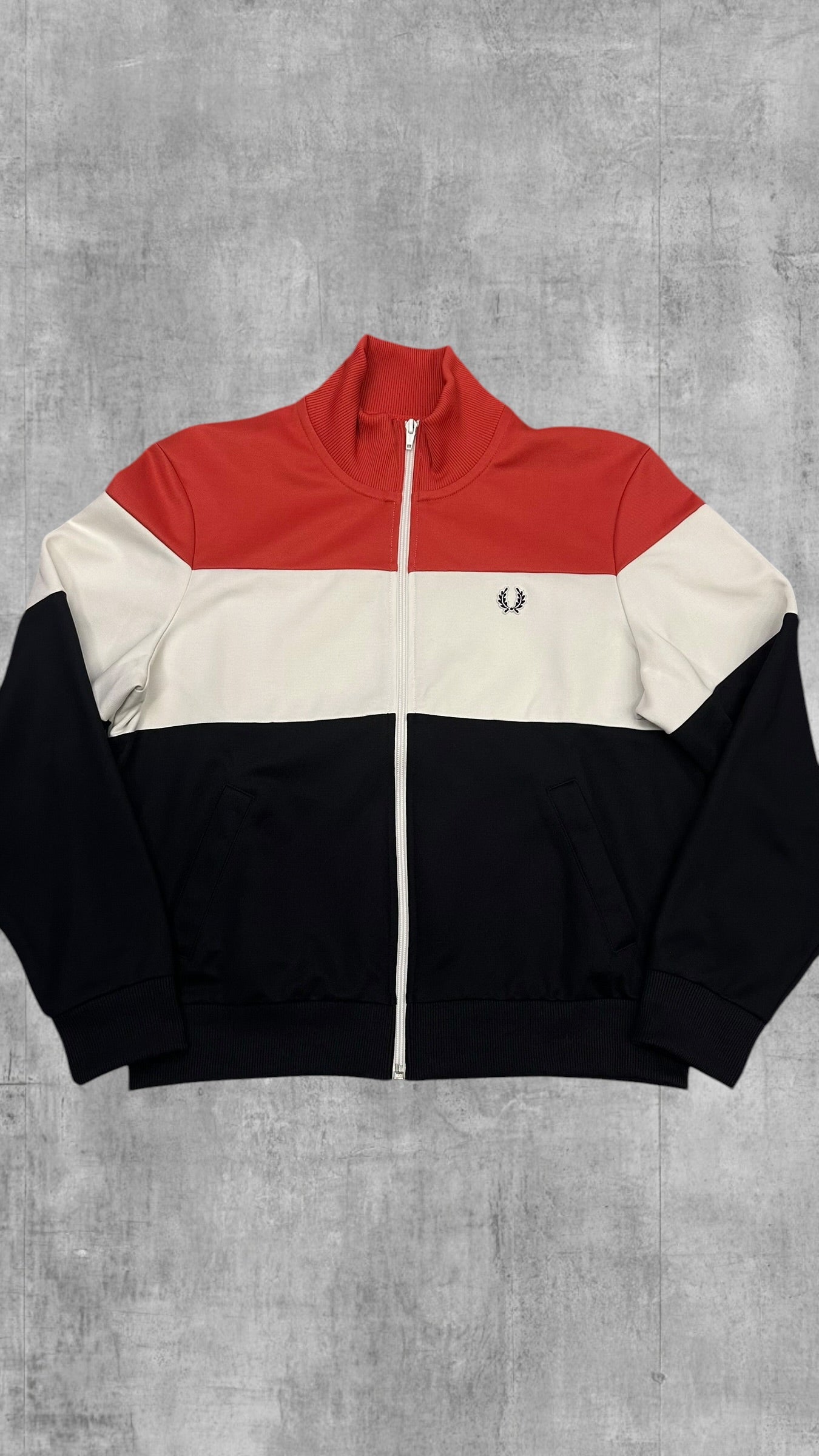 Fred Perry Trainingsjacke Rot Weiß Schwarzblau Damengröße L Herren S-M