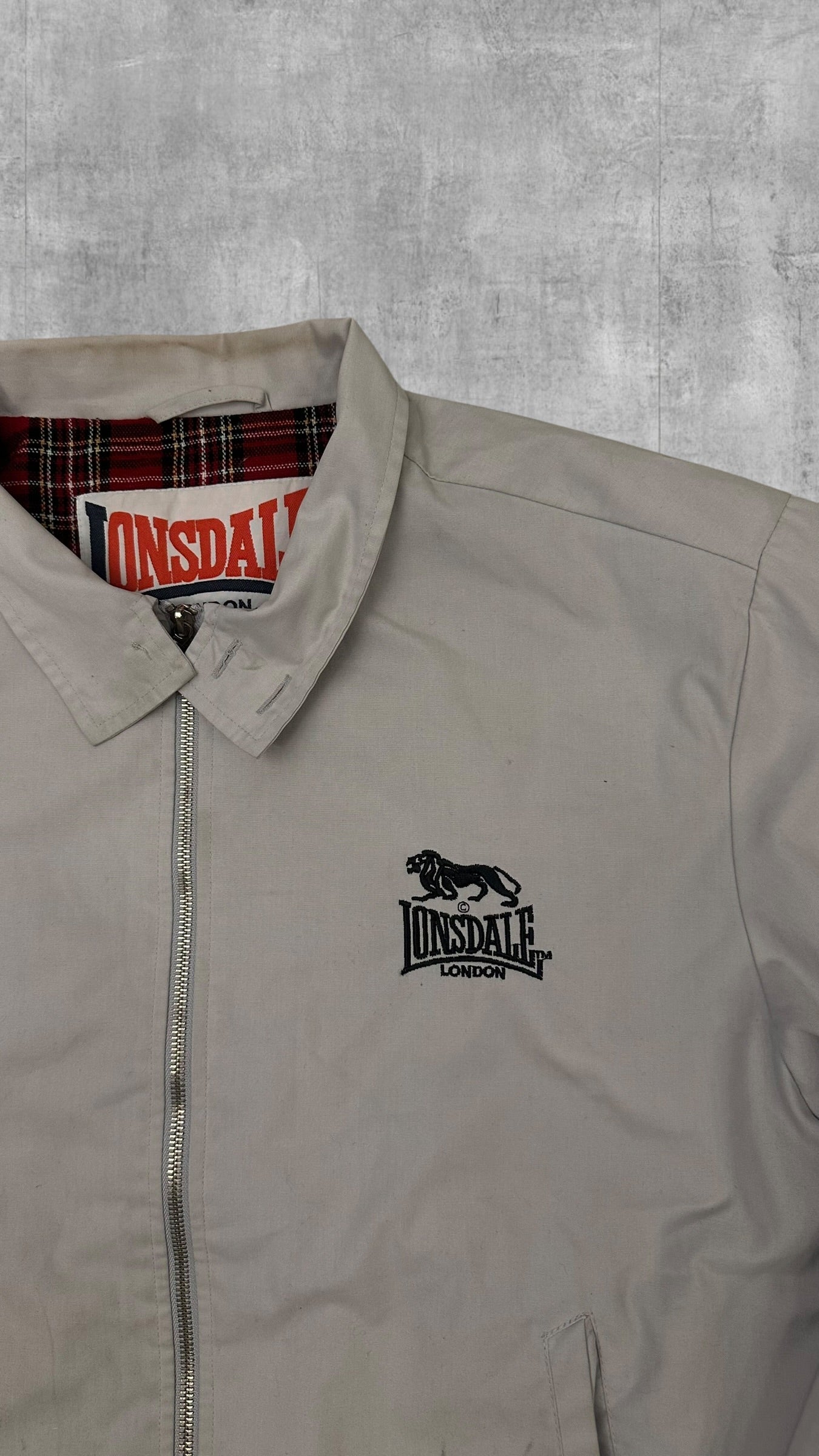 Lonsdale London Harrington Jacke Creme Weiß L (leichte Mängel)