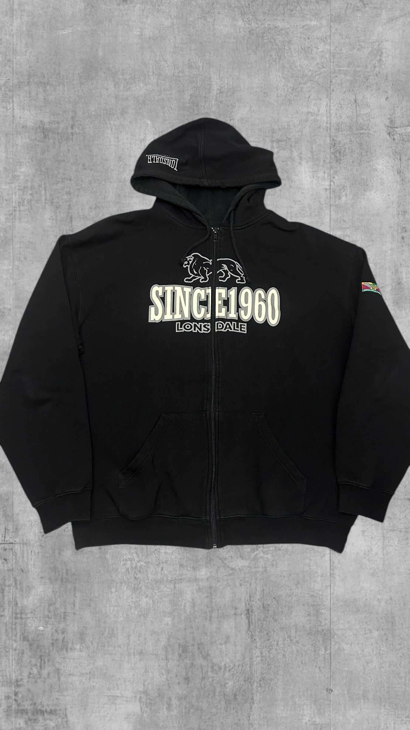 Lonsdale London Zip Hoodie Jacke Schwarz XL