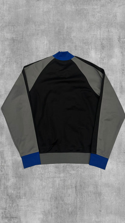 Fred Perry Vintage Trainingsjacke Taped Zip Jacke Schwarz Blau Grau S