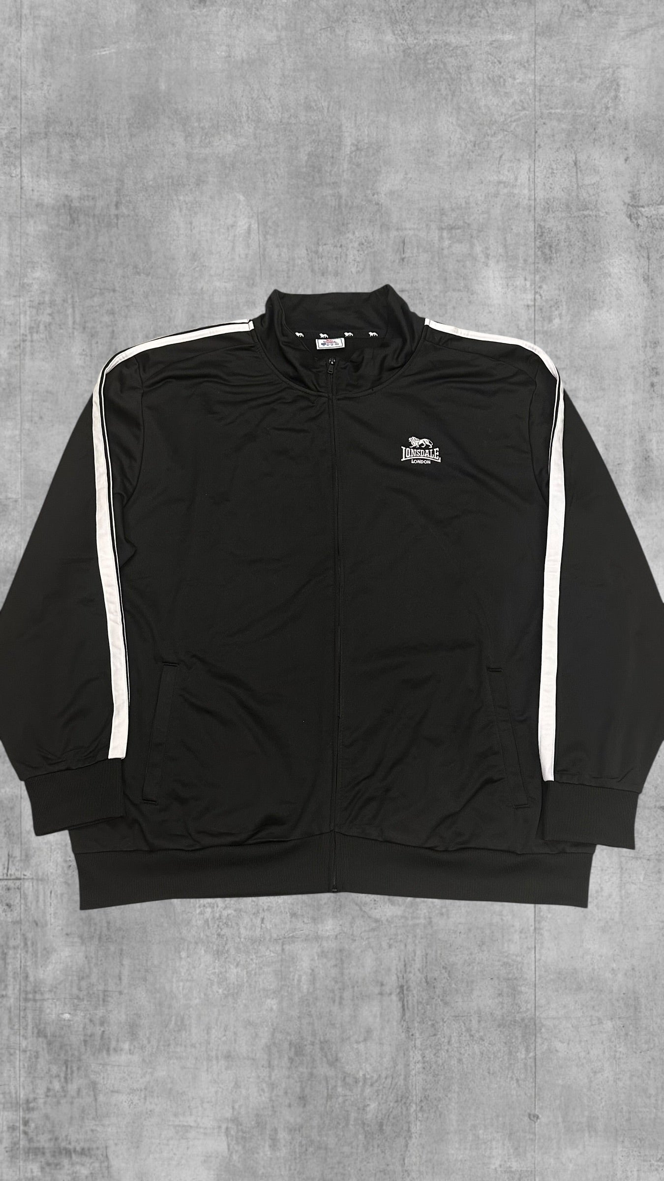 Lonsdale London taped Trainingsjacke Schwarz Weiß 4XL