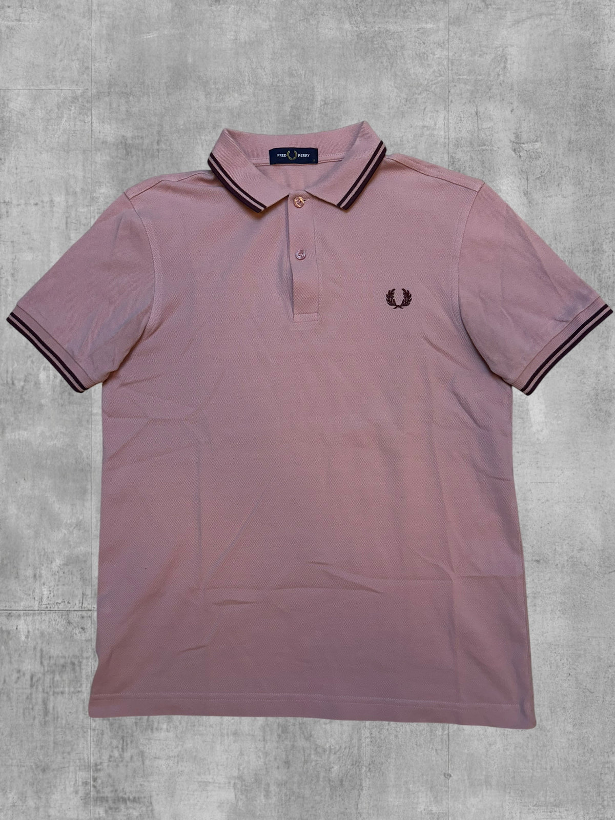 Fred Perry Polo Shirt Rosa Weinrot S