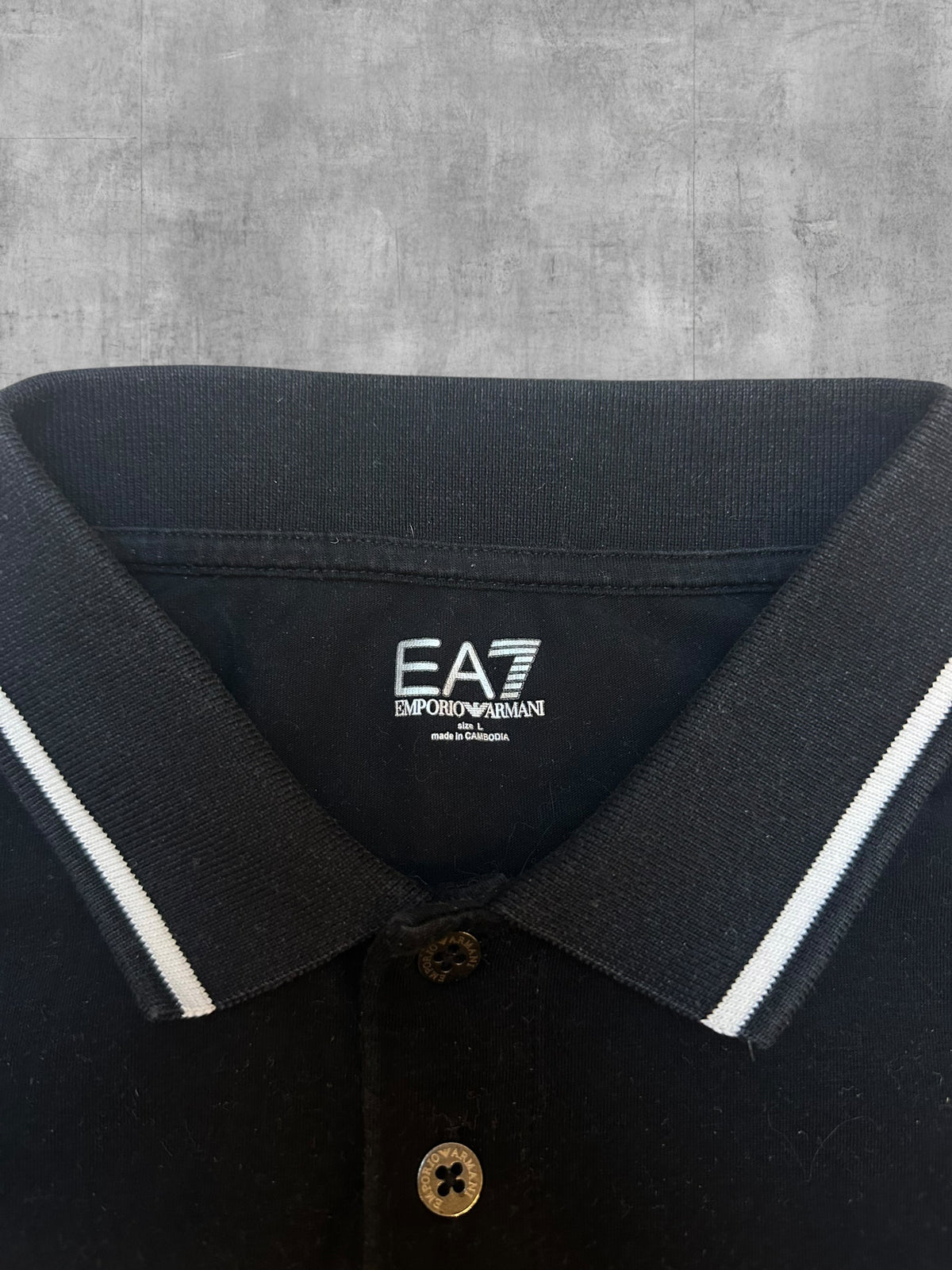 Emprio Armani Poloshirt Schwarz Weiß L