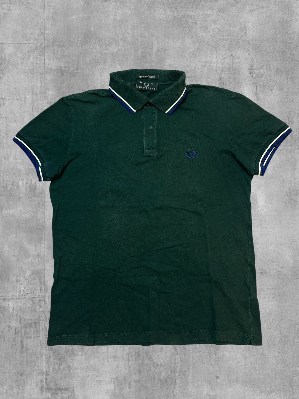 Fred Perry Poloshirt Grün Weiß Blau L
