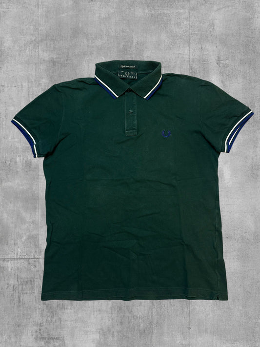 Fred Perry Poloshirt Grün Weiß Blau L