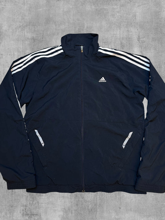 Adidas Vintage Trainingsjacke Navy Blau Weiß L