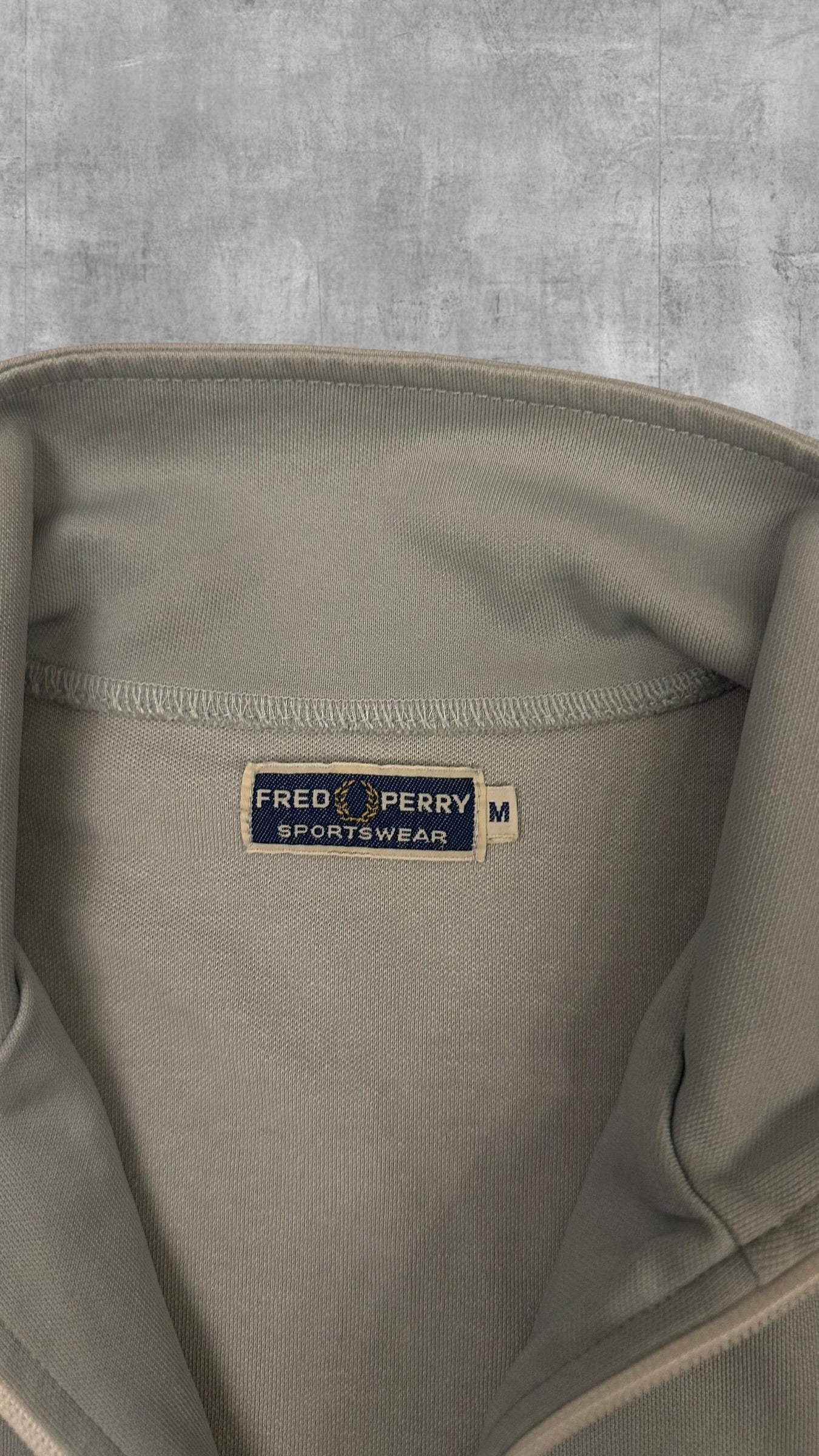 Fred Perry Vintage Trainingsjacke Babyblau Weiß M