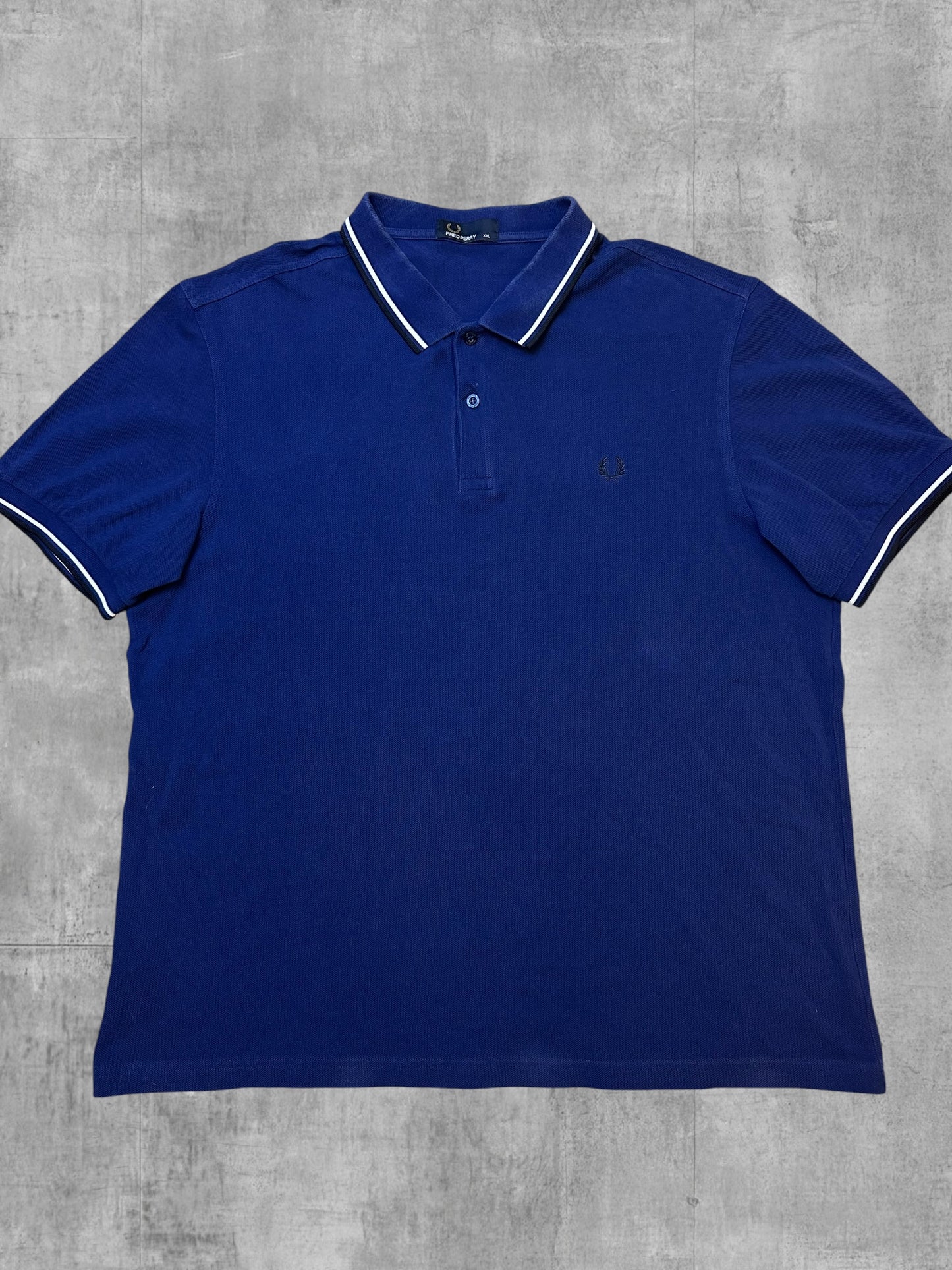 Fred Perry Polo Shirt Blau Schwarz Weiß XXL