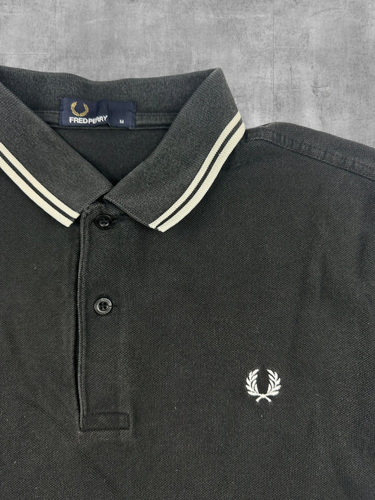 Fred Perry Polo Shirt Dunkelgrau Weiß M