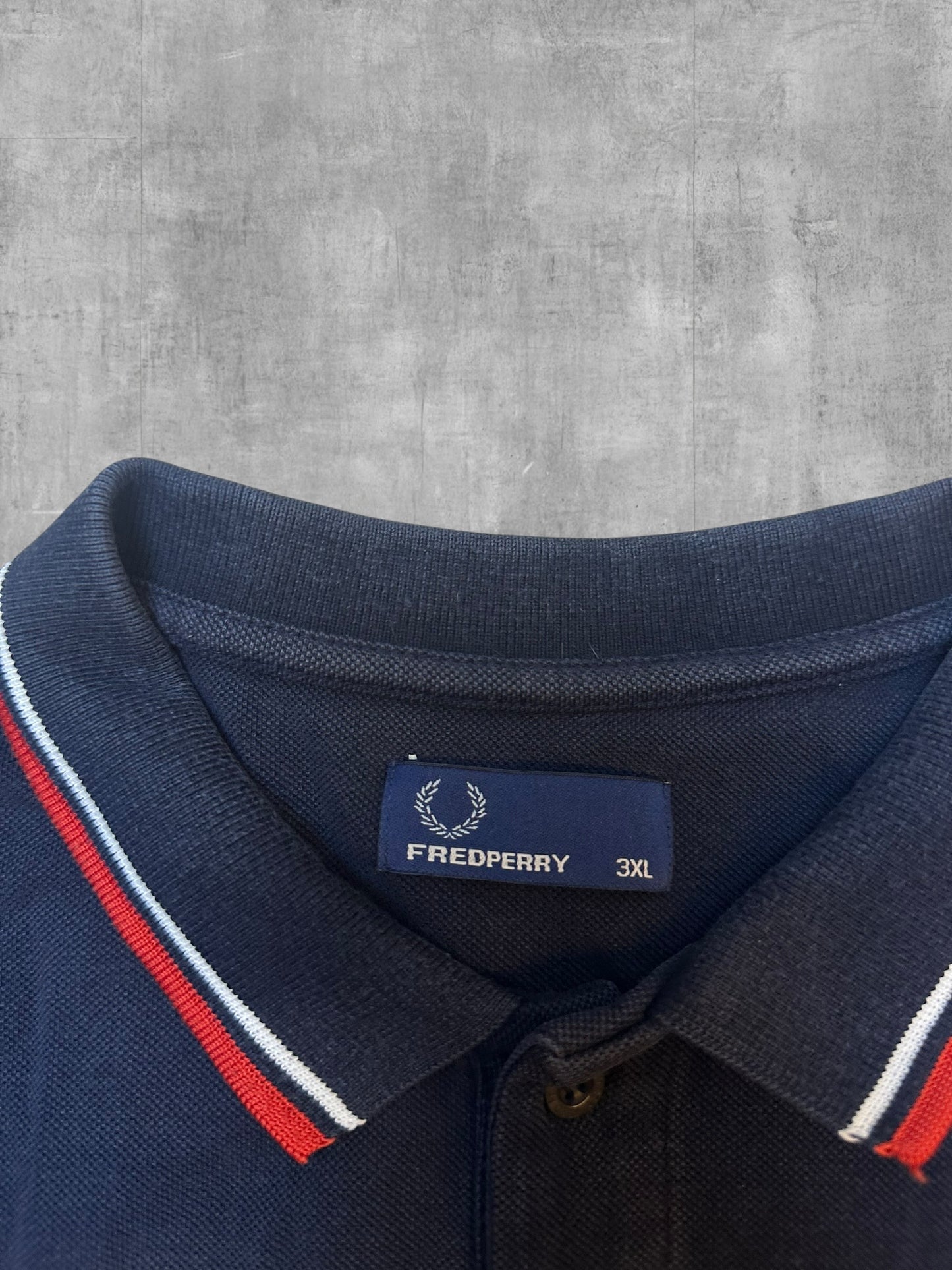 Fred Perry Polo Shirt Schwarz Rot Weiß 3XL