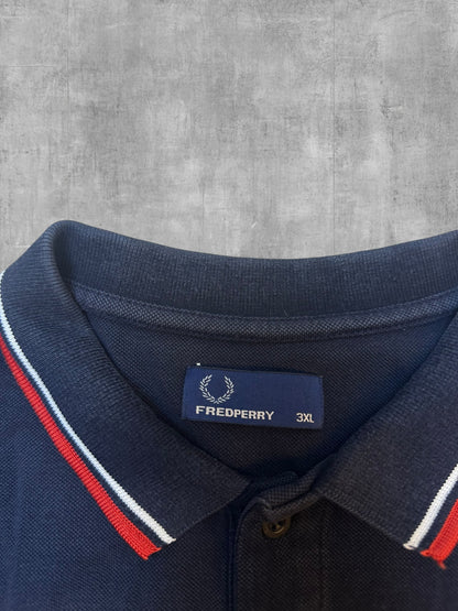 Fred Perry Polo Shirt Schwarz Rot Weiß 3XL