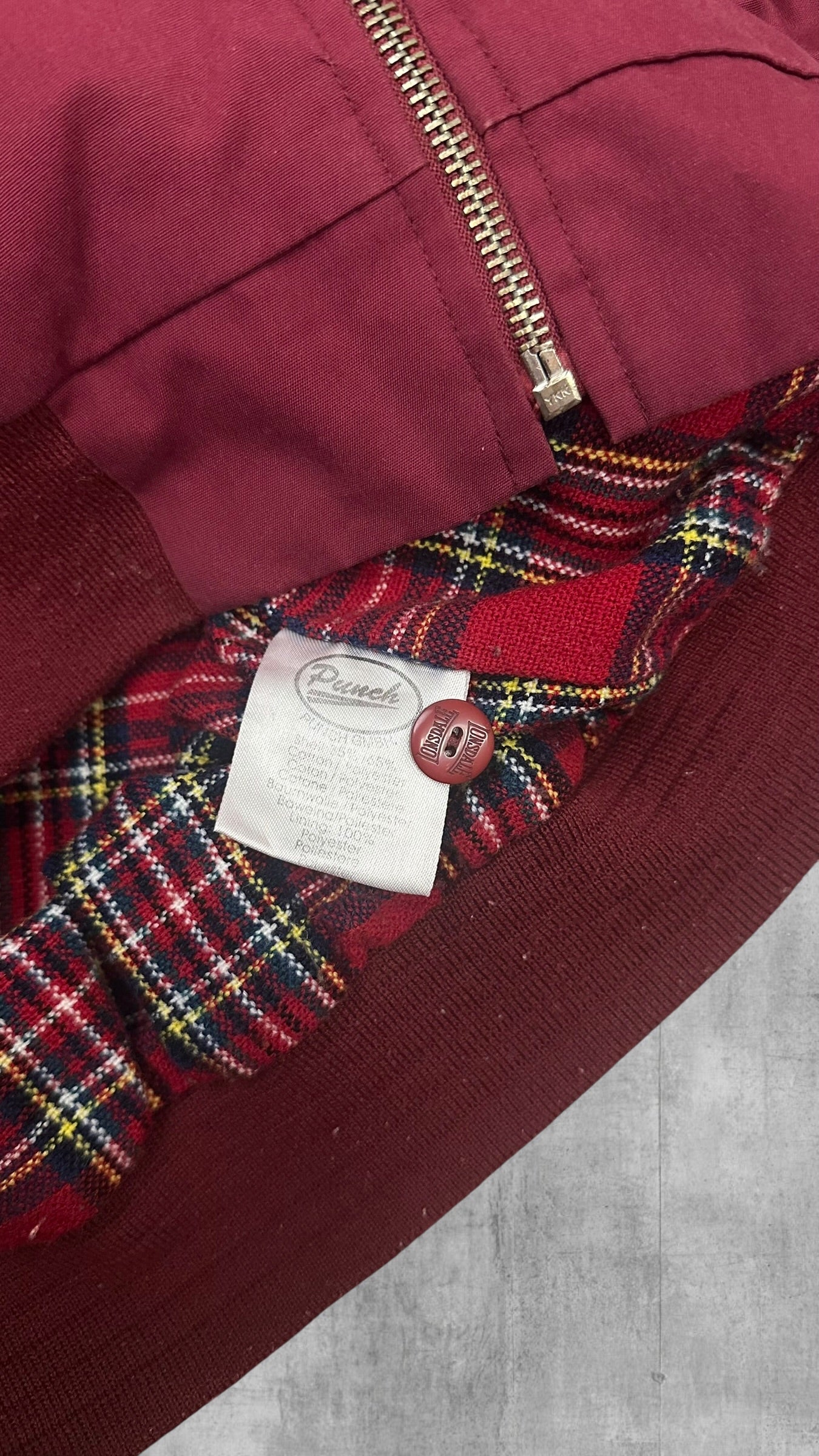 Lonsdale London Harrington Jacke Bordeaux Rot M