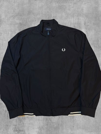 Fred Perry Bomberjacke Regenjacke Schwarz Weiß L