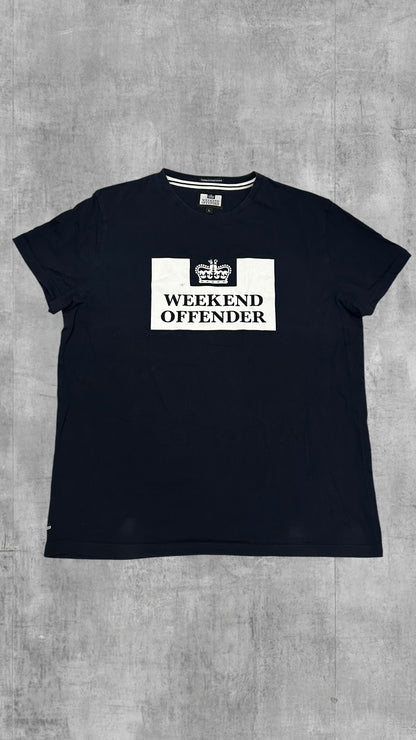 Weekend Offender T-shirt Navy Blau Weiß L