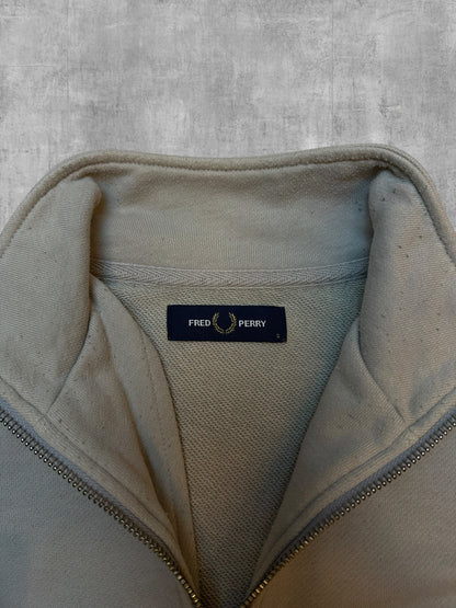 Fred Perry Half Quarter Zip Sweatshirt Beige Hellgrau S