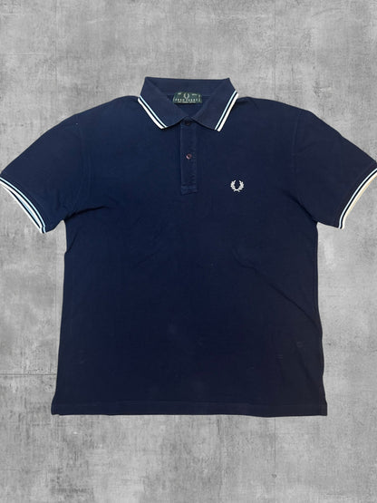 Fred Perry Polo Shirt Navy Blau Weiß M